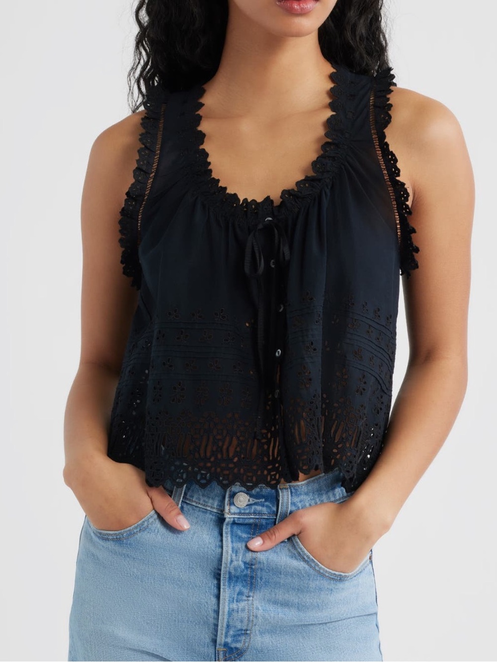 DÔEN Toussine Sleeveless Eyelet Top